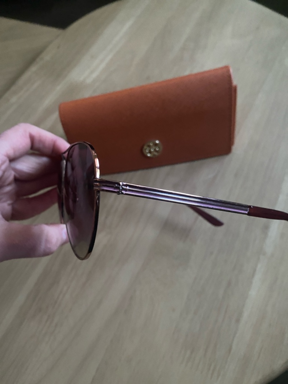Tory Burch Rose Gold Aviator Sunglasses - Picture 6 of 6